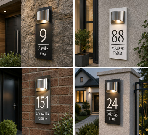 Led solar house number - house,
