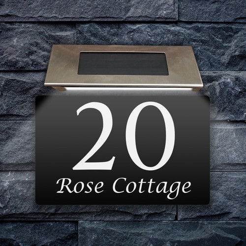 House number plaques solar - plaques,