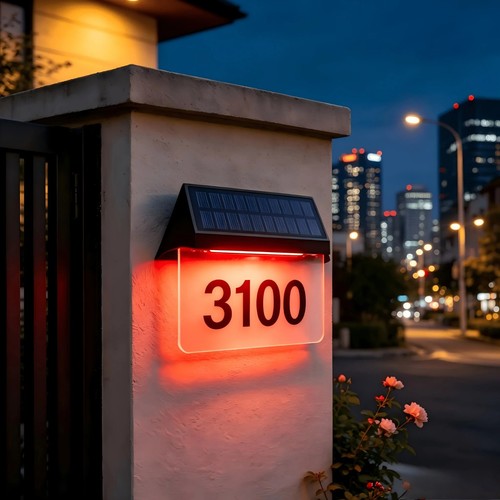 Solar address number light - address,