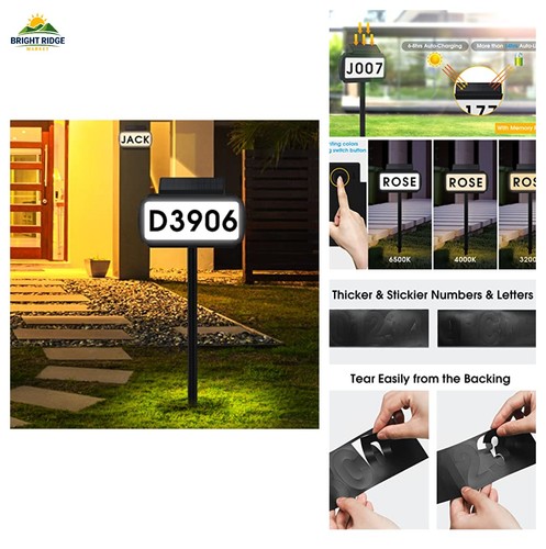 Solar house number sign - solar,