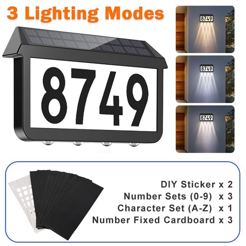 Solar address sign diy house - address,