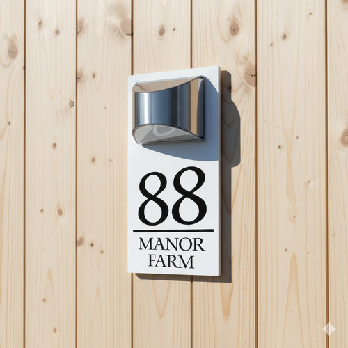 Led solar house number sign - number,
