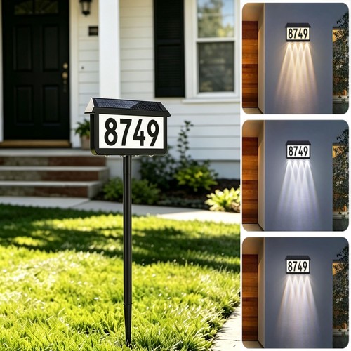 Solar powered address sign - address,