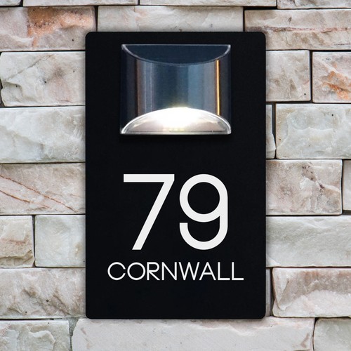 House number plaques - number, solar