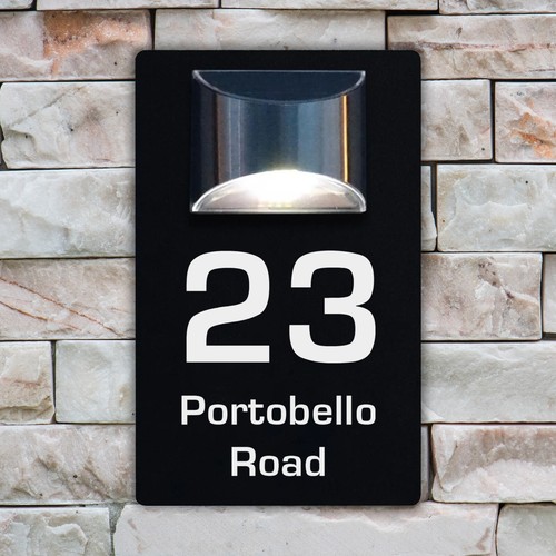 House number plaques - number, solar