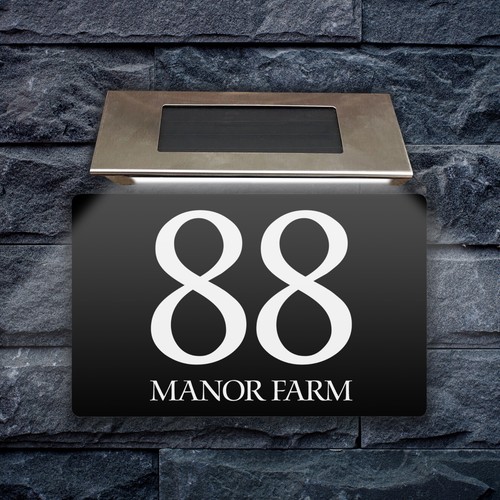 House number plaques solar - plaques,