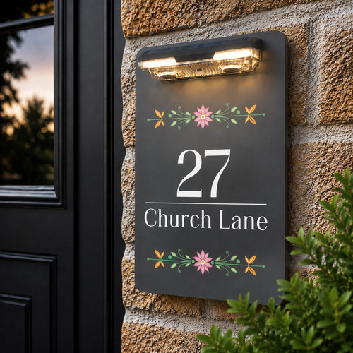 Led solar house - house, sign