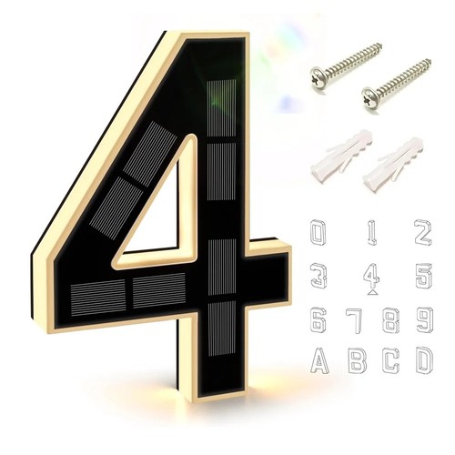 Solar led house number - in,