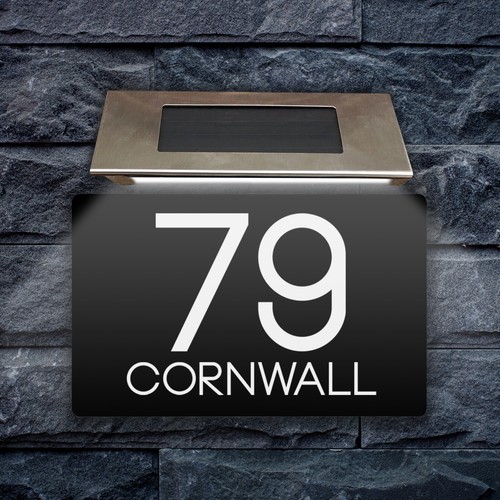 House number plaques solar - house,