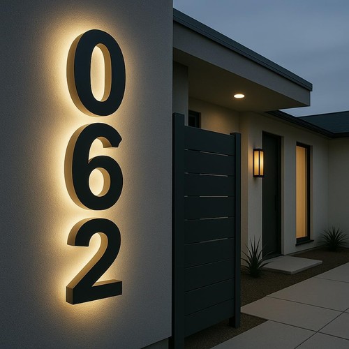 Solar lighted house - solar, numbers