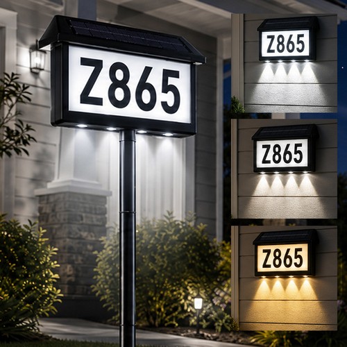 Solar address sign - solar,