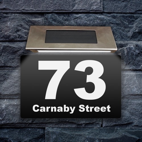House number plaques solar - house,