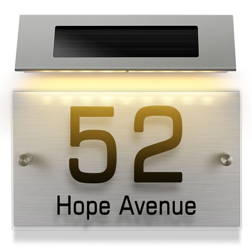 Solar led house address number - solar,