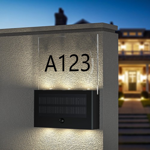 Solar house number light - house,