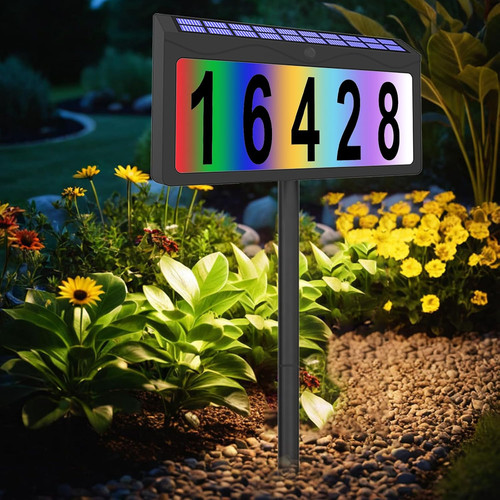 Solar lighted house number - solar,