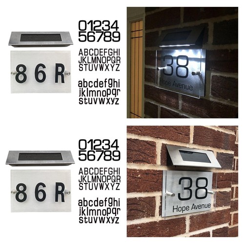 Solar lighted house address - lighted,