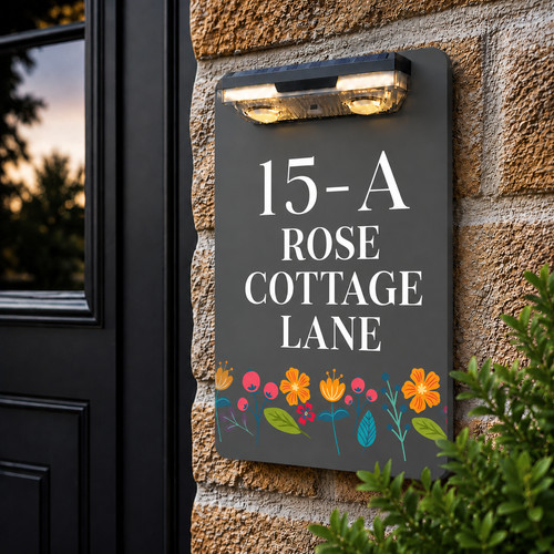 Personalised solar led address - solar,