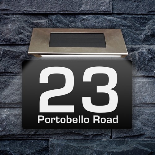 House number plaques - number, solar