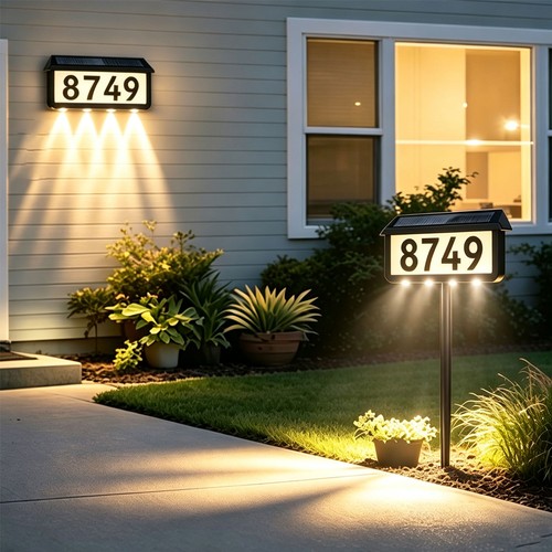 Led solar address sign - led,