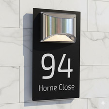 Custom Solar House Number Sign