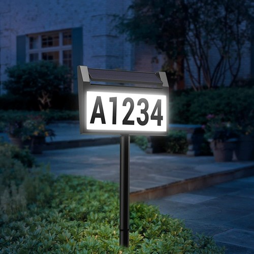 Solar house number sign - solar,