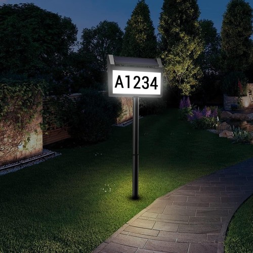 Solar house number sign - solar,