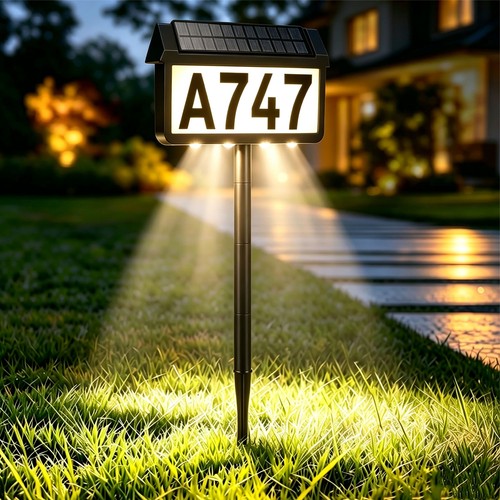 Solar house number sign light - sign,