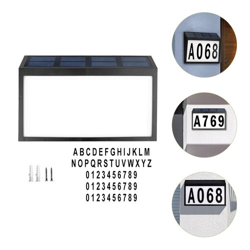 Door number solar light - door,