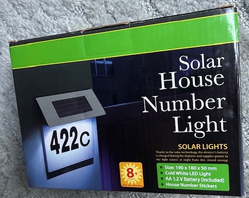 Solar house number light - number, 4led