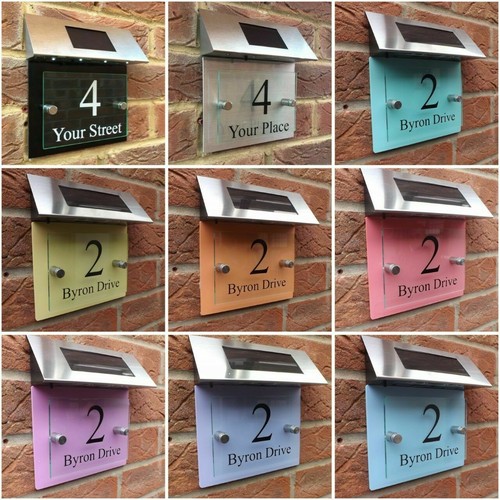 Solar house door number - house,